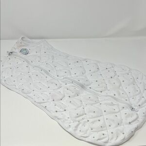 White Quilted Kids Bodysuit with Star Pattern